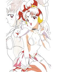  amazoness_quartet armor bikini_armor bishoujo_senshi_sailor_moon bishoujo_senshi_sailor_moon_supers breasts choker cuffs dual_persona ear_covers earrings forehead_jewel highres jewelry navel parted_bangs red_eyes red_hair shouder_amor skirt tagme toei_animation vesves_(sailor_moon)  rating:Sensitive score:8 user:Anonym_Guy