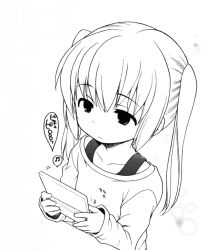  child expressionless inuboshi monochrome pig_tail playing_games sweater tagme tail 