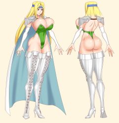  1girl ass blonde_hair blue_eyes bluebullpen boots breasts bridal_gauntlets bursting_breasts cameltoe cape celes_chere cleavage covered_erect_nipples final_fantasy final_fantasy_vi high_heel_boots high_heels highleg highleg_leotard highres huge_ass huge_breasts leotard long_hair pussy revealing_clothes tagme thick_thighs thigh_boots thighhighs thighs thong thong_leotard wide_hips  rating:Explicit score:26 user:vsfasfadafda