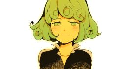  1girl blush curly_hair green_eyes green_hair matching_hair/eyes oka-kiii one-punch_man oyu_(oka-kiii) smile solo tatsumaki  rating:Sensitive score:18 user:danbooru