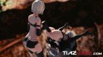  2girls 3d anal animated anus ass blindfold breasts deep_penetration dildo female_focus highres huge_dildo multiple_girls nier nier_(series) nier:automata nipples sex_toy stomach_bulge tagme thighhighs tiaz-3dx torn_clothes uncensored video white_hair 2b_(nier:automata) a2_(nier:automata) 