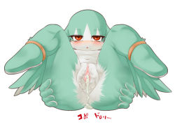  1girl aftersex blush clitoris colored_skin cum cum_in_pussy furry gender_request genderswap green_skin kaze_no_klonoa king_of_sorrow legs namco nude pussy red_eyes shourin_bonzu simple_background spread_legs tears thighs torogao uncensored white_background  rating:Explicit score:42 user:Aspada