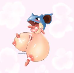 1girl ahegao alkanoid743 blue_skin blush breasts colored_skin creatures_(company) cum cum_in_mouth cum_on_body cum_on_breasts cum_on_upper_body game_freak gen_1_pokemon group_sex highres huge_breasts multiple_boys nidoqueen nintendo nipple_penetration nipples paizuri penis pokemon pokemon_(creature) saliva saliva_trail solo  rating:Explicit score:5 user:Alkanoid743