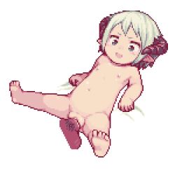  1boy 1girl animated animated_gif barefoot cum cum_in_pussy demon_girl dorotte_(sb) feet flat_chest hetero horns loli looping_animation lowres nipples nude original penis pixel_art pointy_ears pussy sb_(coco1) sex short_hair soles spread_legs toes vaginal  rating:Explicit score:458 user:Tzarkual