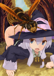  1girl ass bent_over bestiality blush bug censored doggystyle elaina_(majo_no_tabitabi) flat_chest giant_insect highres insemination interspecies loli majo_no_tabitabi no_panties parasite quorl rape sex sex_from_behind wasp witch  rating:Explicit score:116 user:gurzokai