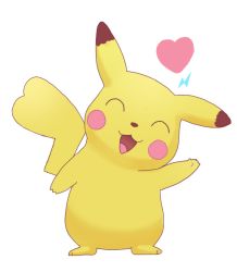  creatures_(company) game_freak gen_1_pokemon heart nintendo okiara pikachu pokemon pokemon_(creature) tagme waving 