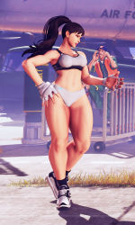  1girl 3d alternate_costume alternate_hairstyle bare_legs breasts brown_hair brutalace capcom chun-li female_focus highres large_breasts legs muscular no_bra ponytail solo street_fighter street_fighter_v thick_thighs thighs toned  rating:Questionable score:54 user:Ocaro