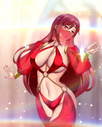  1girl absurdres breasts erza_scarlet fairy_tail highres large_breasts long_hair mature_female ornament red_eyes red_hair  rating:Sensitive score:17 user:AhegaopA