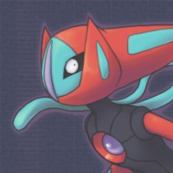  creatures_(company) deoxys deoxys_(speed) game_freak gen_3_pokemon green_theme looking_at_viewer lowres mythical_pokemon nintendo pokemon pokemon_(creature) red_theme sekori tentacles 