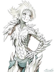  1girl minat&#039;s monster_girl original scales short_hair simple_background spot_color tagme white_background  rating:Questionable score:9 user:marline