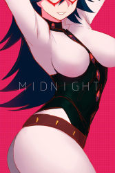 10s 1girl arms_up artist_request ass belt black_hair bodysuit boku_no_hero_academia breasts character_name cowboy_shot domino_mask female_focus hair_between_eyes hand_up happy large_breasts leotard long_hair mask midnight_(boku_no_hero_academia) mole mole_under_eye parted_lips pink_background simple_background skin_tight smile solo spiked_hair standing superhero_costume teacher teeth  rating:Questionable score:18 user:Anon_Perv