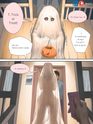  ...? 1girl 2boys 2koma absurdres comic commentary controller egg_vibrator english_commentary english_text ghost ghost_costume halloween halloween_costume heart heart-shaped_eyes highres instant_loss looking_at_viewer multiple_boys original outline patreon_username pixiv_username pov pov_hands remote_control remote_control_vibrator see-through sex_toy solo_focus speech_bubble spoken_heart talking trembling trick_or_treat vibrator wjs07  rating:Explicit score:462 user:danbooru