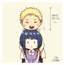  1boy 1girl chibi hands_on_shoulders happy head_rest hetero hime_cut hug hug_from_behind husband_and_wife hyuuga_hinata low_ponytail naruto naruto_(series) purple_hair size_difference spiked_hair stone11211 uzumaki_naruto whiskers  rating:Sensitive score:22 user:dmysta3000