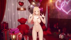  1girl 3d animated blonde_hair blush bouncing_breasts bracelet breasts cake choker dancing female_focus food gradient_hair indoors jewelry kitagawa_marin large_breasts long_hair multicolored_hair navel ngon nipples nude one_eye_closed parted_lips pink_eyes pink_hair shiny_skin sidelocks smile solo sono_bisque_doll_wa_koi_wo_suru stuffed_animal stuffed_toy tagme thighs two-tone_hair v video  rating:Explicit score:88 user:Oppai_chan