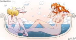 2019 2girls :d animal_ears bad_id bad_pixiv_id barefoot bath bathing bathtub blonde_hair blush breasts bubble bubble_bath carrot_(one_piece) closed_eyes dated feet female_ejaculation female_focus female_footjob female_orgasm foam full_body furry furry_female furry_with_non-furry ginko_(silver_fox) head_rest interspecies long_hair looking_at_another moaning multiple_girls nami_(one_piece) navel nipples nude one_piece open_mouth orange_eyes orange_hair orgasm partially_submerged partially_underwater_shot pussy_juice rabbit_ears rabbit_girl rabbit_tail short_hair shoulder_tattoo sitting smile tail tattoo tongue tongue_out underwater water watermark web_address yuri rating:Explicit score:263 user:sytalidis