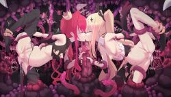 2girls absurdres blonde_hair breasts censored crown fingernails from_side functionally_nude hair_ornament highres hypnosis kiss loli long_hair looking_at_viewer mind_control mosaic_censoring multiple_girls nail_polish navel nipples penis_tentacles profile pussy rape red_hair red_nails restrained small_breasts spread_legs tagme tentacle_sex tentacles torn_clothes trembling twintails virtual_youtuber yuri 
