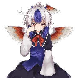  1girl book cashipan head_wings highres multicolored_hair red_eyes short_hair solo tagme tokiko_(touhou) touhou wings  rating:Sensitive score:1 user:mmiaow