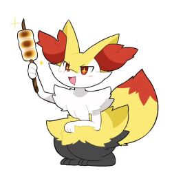  animated blush braixen creatures_(company) drooling food furry game_freak gen_6_pokemon holding looping_animation marshmallow nintendo open_mouth pokemon pokemon_(creature) sitting smile solo stick tagme tail tail_wagging taro_(tontaro) video 