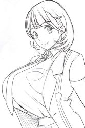  10s 1girl breasts huge_breasts kloah large_breasts monochrome narusawa_ryouka occultic;nine shirt solo  rating:Sensitive score:54 user:aduckthatcancluck