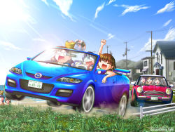  6+girls azumanga_daiou car child everyone kagura kagura_(azumanga_daioh) kaori_(azumanga_daioh) kasuga_ayumu kurosawa_minamo mazda mihama_chiyo mini_cooper mizuhara_koyomi motor_vehicle multiple_girls sakaki_(azumanga_daioh) takino_tomo tanizaki_yukari vehicle vehicle_focus  rating:Sensitive score:21 user:danbooru