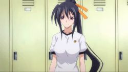  10s 1girl animated animated_gif black_hair bouncing_breasts bra breasts demon_girl high_school_dxd himejima_akeno large_breasts long_hair ponytail purple_eyes screencap smile solo standing underwear  rating:Questionable score:65 user:MomoiSwan