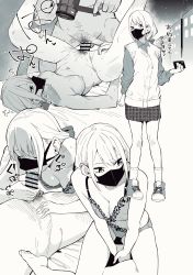  1boy 1girl absurdres age_difference artist_request fat fat_man fellatio fellatio_under_mask gyaru hetero highres mask oral prostitution recording sex  rating:Explicit score:69 user:Kiminose