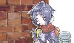  1boy allister_(pokemon) brick_wall creatures_(company) drinking_straw game_freak gloves nintendo pokemn_onnl pokemon pokemon_swsh scarf trash_can  rating:Sensitive score:1 user:apeescaper898