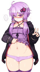 ... 1girl ahoge blush cleft_of_venus clothes_lift cum cum_in_clothes cum_in_panties cum_on_body cum_on_lower_body cum_on_mask dress dress_lift heart heart-shaped_pupils highres lifted_by_self mask mouth_mask null_(nyanpyoun) panties purple_eyes purple_hair purple_panties purple_thighhighs short_hair_with_long_locks simple_background solo surgical_mask symbol-shaped_pupils thighhighs underwear v vocaloid voiceroid white_background yuzuki_yukari rating:Explicit score:222 user:Domestic_Importer