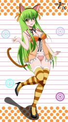  1girl absurdres animal_ears babydoll blush breasts c.c. cat_ears cat_tail code_geass green_hair highres indexryo large_breasts long_hair open_mouth shadow smile tagme tail yellow_eyes  rating:Questionable score:13 user:Ultimate52