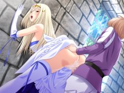 1boy 1girl against_wall age_difference anus ass ass_grab bare_shoulders bent_over blonde_hair blush breasts brother_and_sister brown_hair censored crown cum cum_in_pussy dress dutch_angle ejaculation elbow_gloves erection eururana_(himegoto-ai) from_behind game_cg gloves hair_ornament hetero himegoto-ai huge_breasts incest indoors large_breasts long_hair mosaic_censoring nature no_bra no_panties open_mouth orange_eyes penis plant prince princess pussy sex short_hair shota siblings spread_legs standing vaginal rating:Explicit score:59 user:REVOL-IATNEH