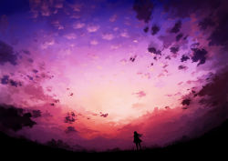 bad_id bad_pixiv_id cloud highres kami_(yoshipt0716) original silhouette sky solo sunset rating:Sensitive score:11 user:danbooru