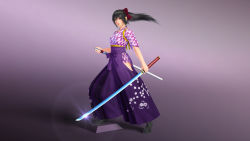  1girl 3d black_eyes black_hair female_focus highres japanese_clothes katana long_hair misa_(mitsurugi_kamui_hikae) mitsurugi_kamui_hikae official_art official_wallpaper solo straight_hair sword tagme traditional_clothes wallpaper weapon zenith_blue 