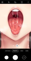  1girl cellphone close-up highres open_mouth oral_invitation phone product_girl saliva samsung samsung_sam sexually_suggestive solo taking_picture teeth tongue tongue_out yakimi_27  rating:Questionable score:296 user:FabricioDias