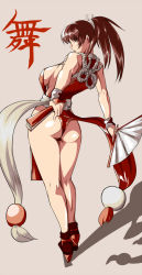 1girl ass bad_id bad_pixiv_id breasts brown_hair fatal_fury kneepits large_breasts legs long_hair panties pelvic_curtain ponytail revealing_clothes rope saruanu shiranui_mai sideboob snk solo the_king_of_fighters thong underwear rating:Questionable score:39 user:danbooru