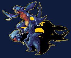 animal_focus black_sclera blue_skin claws closed_mouth colored_sclera colored_skin creatures_(company) dragon evolutionary_line gabite game_freak garchomp gen_4_pokemon gible nintendo no_humans open_mouth picoheads pokemon pokemon_(creature) shadow sharp_teeth simple_background solo tail teeth weapon yellow_eyes