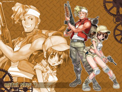 fio_germi gun highres marco_rossi metal_slug official_art official_wallpaper wallpaper weapon rating:Questionable score:10 user:Anonymous