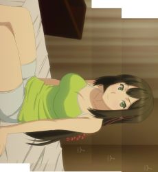  10s bed breasts highres koi_to_senkyo_to_chocolate shinonome_satsuki sitting tank_top  rating:Questionable score:22 user:fogas