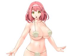 1girl bikini breasts ishii_akira kimomen_demo_kyokon_nara_mizugi_gal_to_ria_juu_na_natsu_ga_sugoseru! large_breasts miel_(company) seashell shell solo swimsuit rating:Questionable score:30 user:jojosstand
