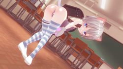  1girl 3d absurdres ass from_behind highres jinguuji_kei large_penis loli lylawhitechapel neptune_(series) penis silver_hair socks standing  rating:Explicit score:18 user:Fattest9incher