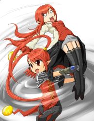  00s battle_mage_(dungeon_and_fighter) dungeon_and_fighter elementalist_(dungeon_and_fighter) gloves high_heels mage_(dungeon_and_fighter) red_eyes red_hair shoes short_twintails skirt twintails what  rating:Sensitive score:17 user:impedio