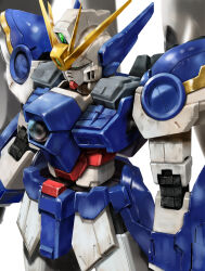  absurdres arms_at_sides commentary_request green_eyes gundam gundam_wing gundam_wing_endless_waltz highres mecha mecha_focus mobile_suit nicobear_(user_rpsz5355) no_humans robot science_fiction solo upper_body v-fin white_background wing_gundam_zero_custom 