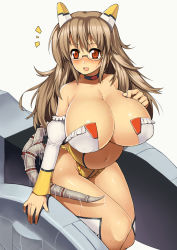 1girl :o bad_id bad_pixiv_id blush breasts brown_hair choker cleavage creature_inside diol_twee glasses huge_breasts konami leotard nagase_haruhito navel otomedius pregnant red_eyes revealing_clothes slime_(substance) solo surprised tentacles xexex rating:Questionable score:82 user:danbooru