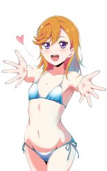  1girl birthday borgbutler looking_at_viewer love_live! love_live!_superstar!! open_mouth orange_hair purple_eyes shibuya_kanon simple_background solo swimsuit 