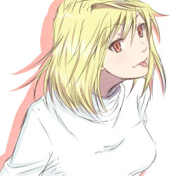  00s 1girl :p arcueid_brunestud blonde_hair face free-da long_skirt red_eyes short_hair simple_background sketch skirt solo sweater tongue tongue_out tsukihime turtleneck 