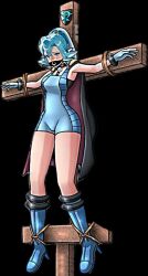  bdsm bondage bound clair_(pokemon) creatures_(company) crucifixion defeat embarrassed gagged game_freak gym_leader highres humiliation nintendo pokemon pokemon_adventures pokemon_hgss public_use thick_thighs thighs  rating:General score:12 user:Ddongg