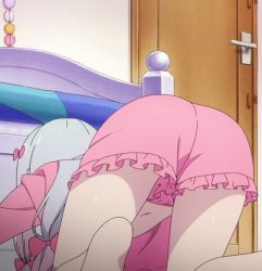 1girl animated animated_gif ass ass_shake bed bedroom cropped door eromanga_sensei izumi_sagiri loli navel rating:Questionable score:148 user:lkuroi