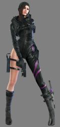 1girl 3d bodysuit brown_hair capcom diving_suit gun highres jessica_sherawat knife looking_at_viewer official_art resident_evil resident_evil:_revelations solo weapon wetsuit rating:Questionable score:30 user:spiderfan