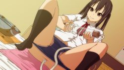  1girl :3 anal anal_object_insertion anus bowl brown_eyes brown_hair chocolate enema feet female_focus heart hose k-on! lunalu9 nakano_azusa object_insertion panties panty_pull school_uniform socks solo spread_legs thighs twintails underwear  rating:Explicit score:108 user:LazyBone