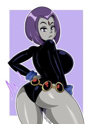 1girl ass black_hair breasts dc_comics highres raven_(dc) sideboob solo tagme teen_titans rating:Questionable score:16 user:perv-super