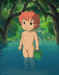  00s 1girl barefoot completely_nude female_focus full_body gake_no_ue_no_ponyo highres loli looking_at_viewer nipples nude orange_hair outdoors ponyo pussy self-upload short_hair smile solo studio_ghibli uncensored water zeklullaby  rating:Explicit score:44 user:zekromlover